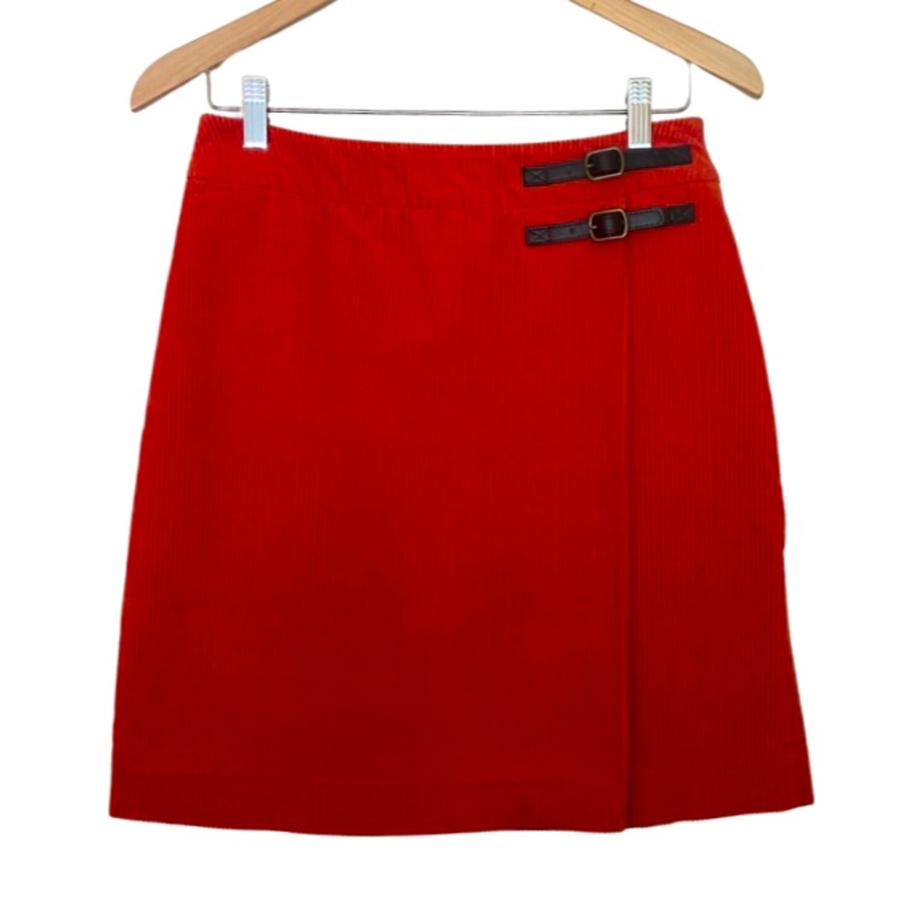 Boden | Pumpkin Orange Corduroy Wrap Style Skirt - Picture 6 of 15